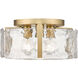 Aenon 3 Light 15 inch Brushed Champagne Brass Flush Mount Ceiling Light