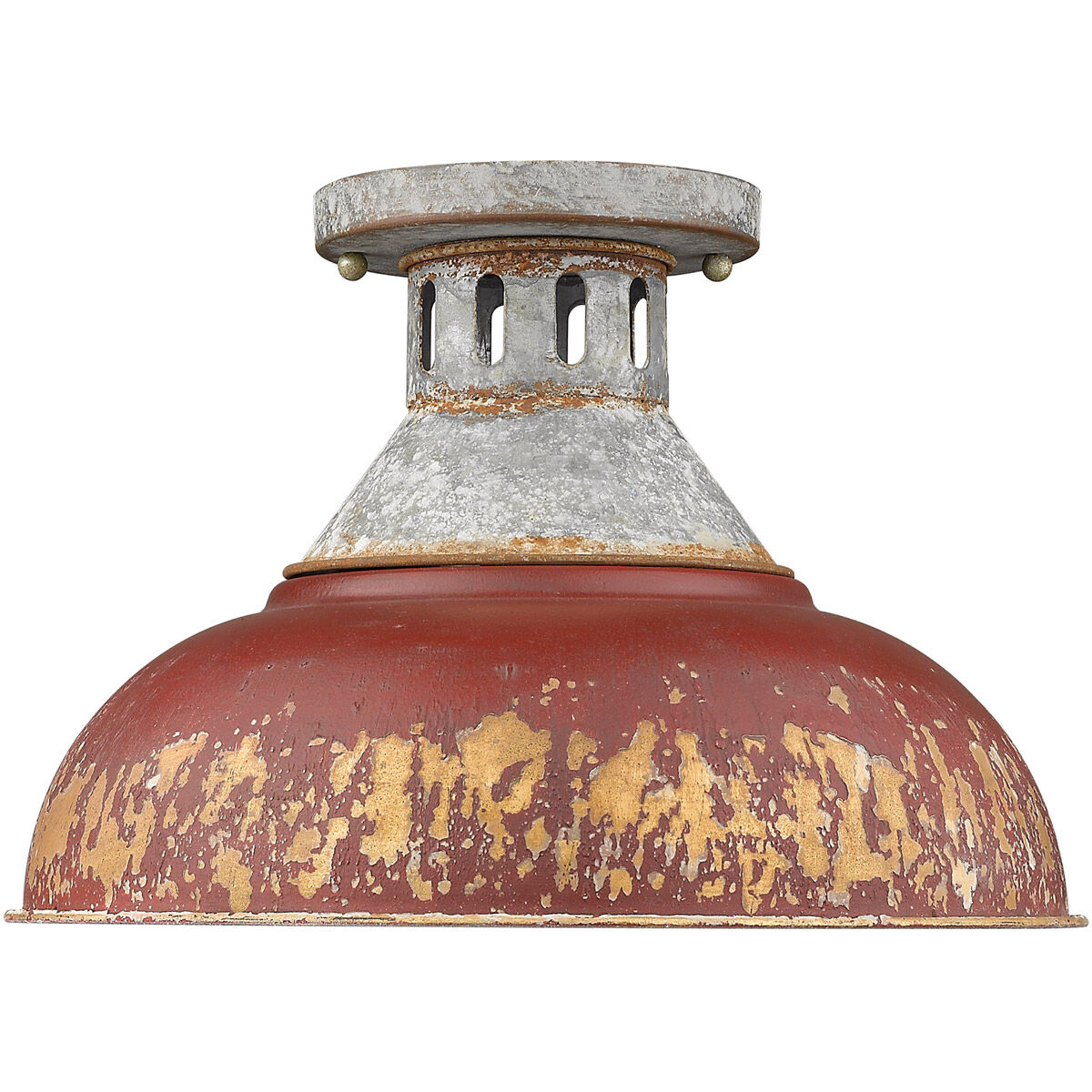 Golden Kinsley Semi Flush 0865 SF AGV Red Aged Galvanized Steel