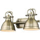 Yep Duncan Vanity Wall Light in Aged Brass