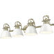 Yep Duncan Vanity Wall Light in Aged Brass, White