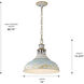 Kinsley 1 Light 14 inch Aged Galvanized Steel Pendant Ceiling Light in Antique Teal, Large
