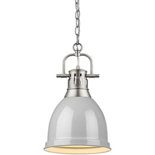 Duncan 1 Light 8.88 inch Pewter Mini Pendant Ceiling Light in Grey