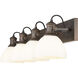 Hines 4 Light 34.5 inch Rubbed Bronze Bath Vanity Light Wall Light in Opal Glass