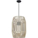 Seabrooke 1 Light 15 inch Natural Black Outdoor Pendant in Summer Sands
