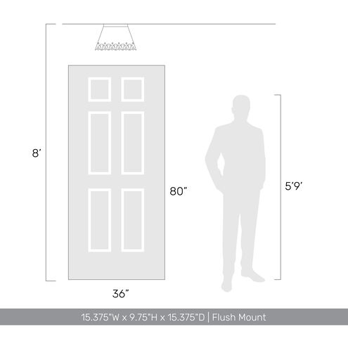 Eloise 3 Light 15.38 inch Antique Ivory Flush Mount Ceiling Light