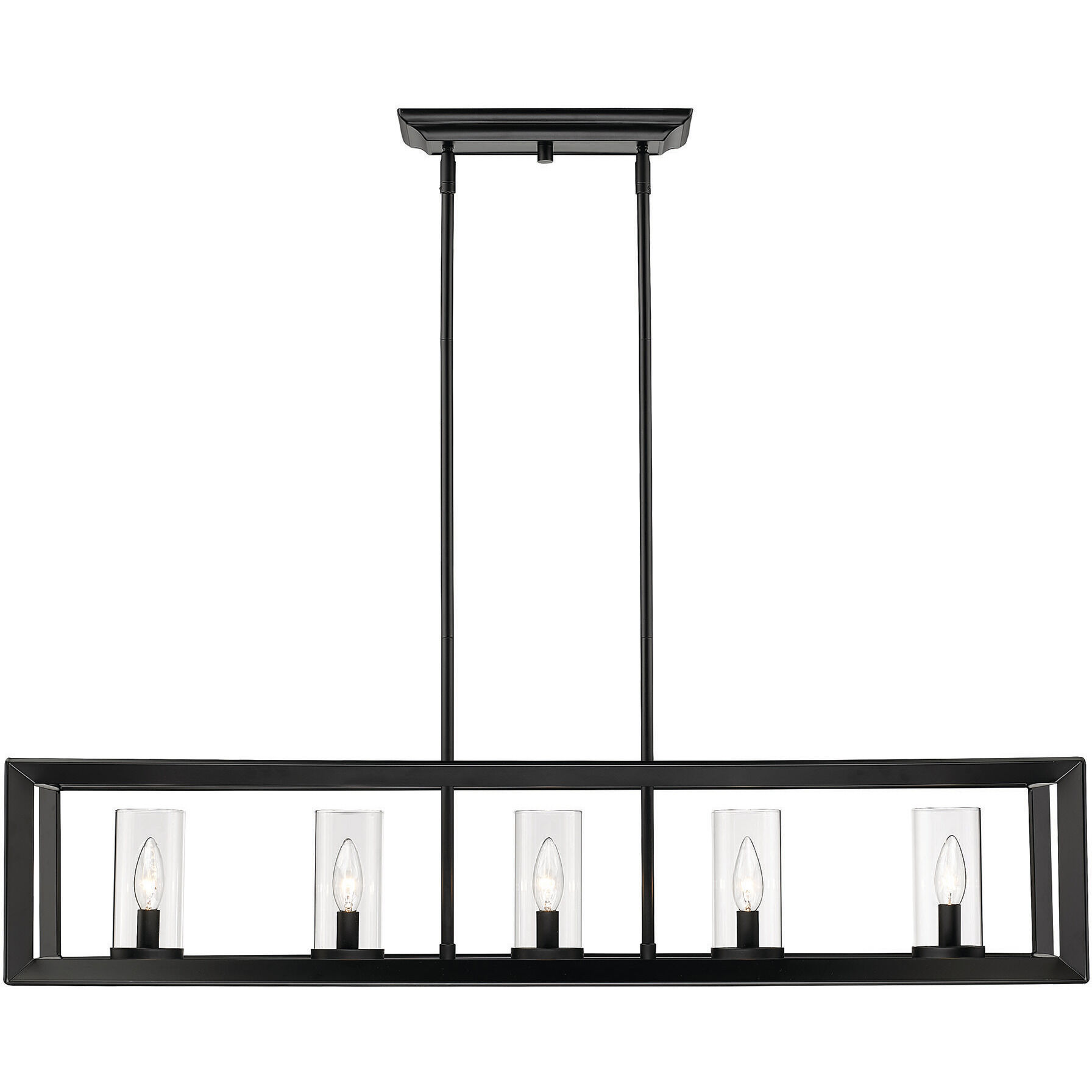 Smyth Island Light Ceiling Light in Matte Black, Clear Glass