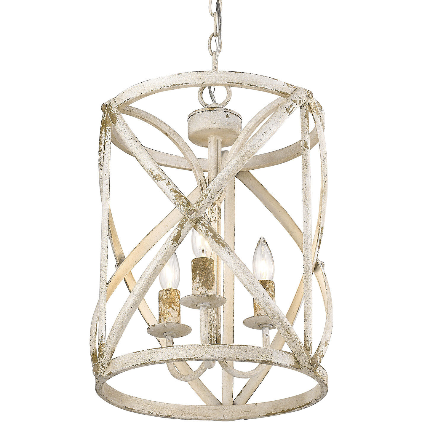 Alcott Pendant Ceiling Light in Antique Ivory, Caged