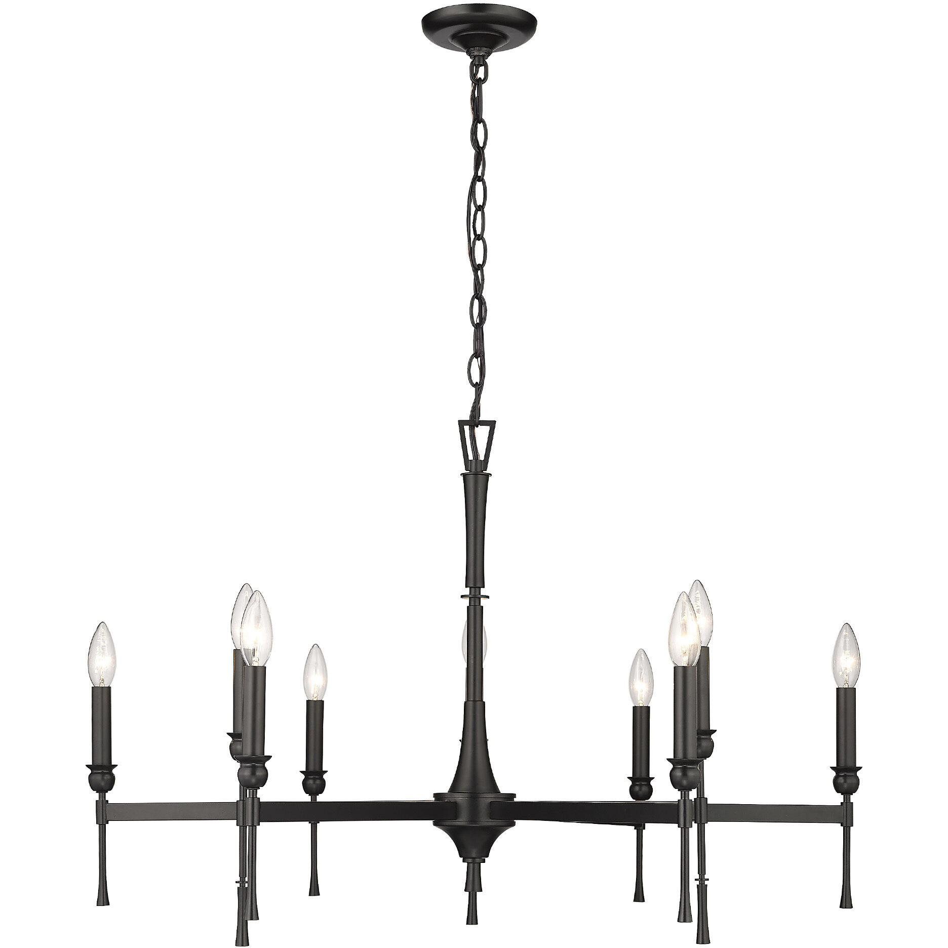 Landon 34 inch 60.00 watt Matte Black Chandelier Ceiling Light
