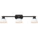Duncan 3 Light 6.5 inch Matte Black Semi-Flush Track Light Ceiling Light in Matte White, Damp