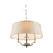 Waverly 3 Light 19 inch Aged Brass Semi-flush Ceiling Light in Silken Parchment, Convertible