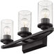 Mercer 3 Light 22 inch Matte Black Bath Vanity Wall Light in Matte Black/Matte Black