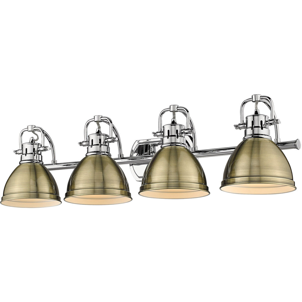 Chrome and brass vanity clearance light