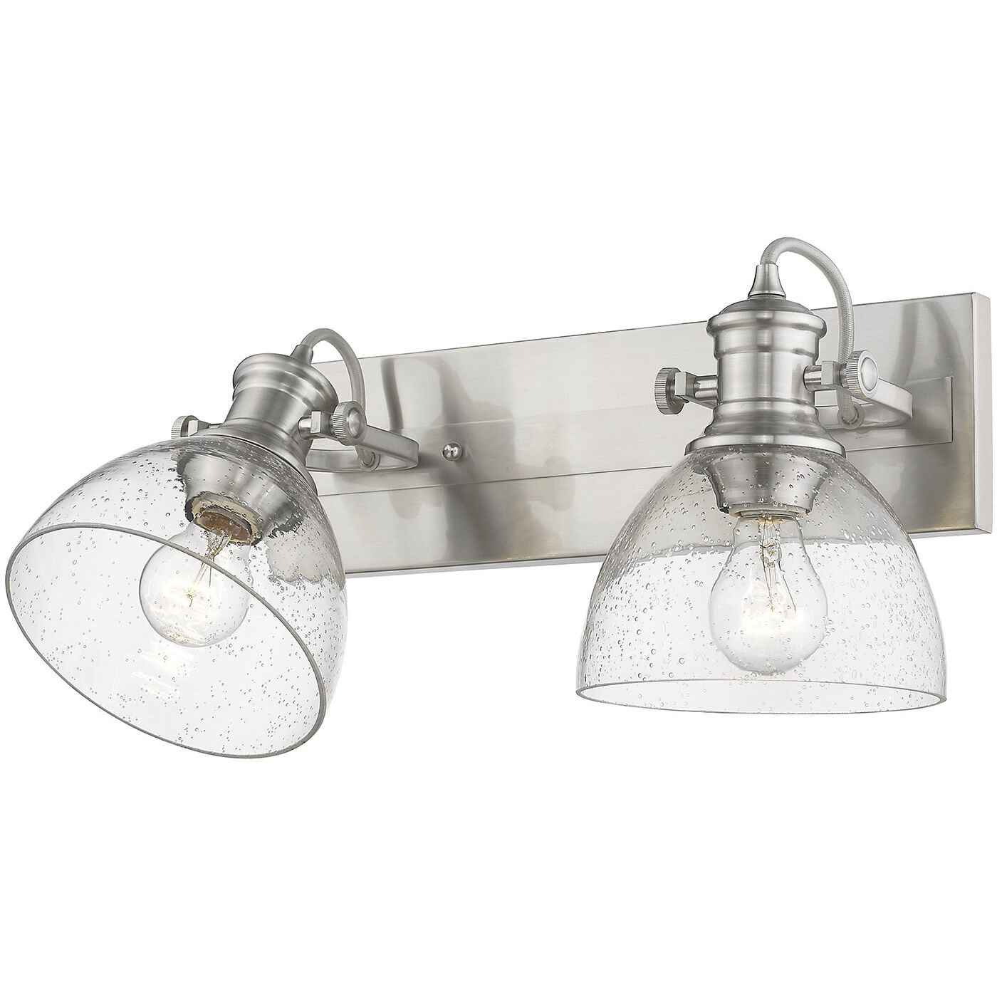 Yep Hines Vanity Wall Light in Pewter, Seeded Glass