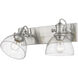 Yep Hines Vanity Wall Light in Pewter, Seeded Glass