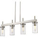 Winslett 4 Light 35 inch Pewter Linear Pendant Ceiling Light