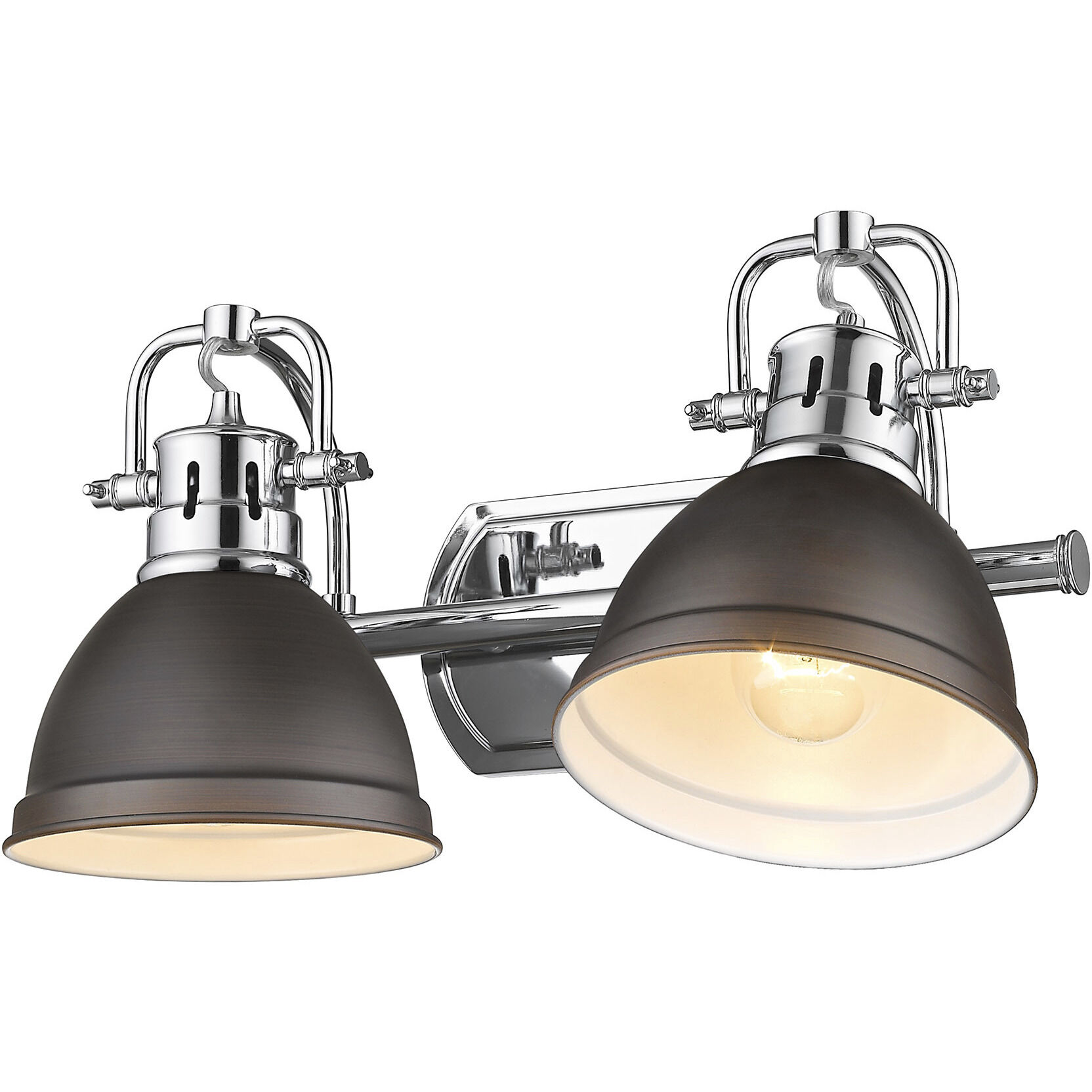 Yep Duncan Vanity Wall Light in Chrome, Rubbed Bronze
