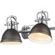 Yep Duncan Vanity Wall Light in Chrome, Rubbed Bronze
