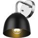Zoey Wall Sconce Wall Light in Chrome, Matte Black
