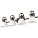 Duncan 4 Light 33.5 inch Rubbed Bronze Bath Vanity Light Wall Light in Matte White