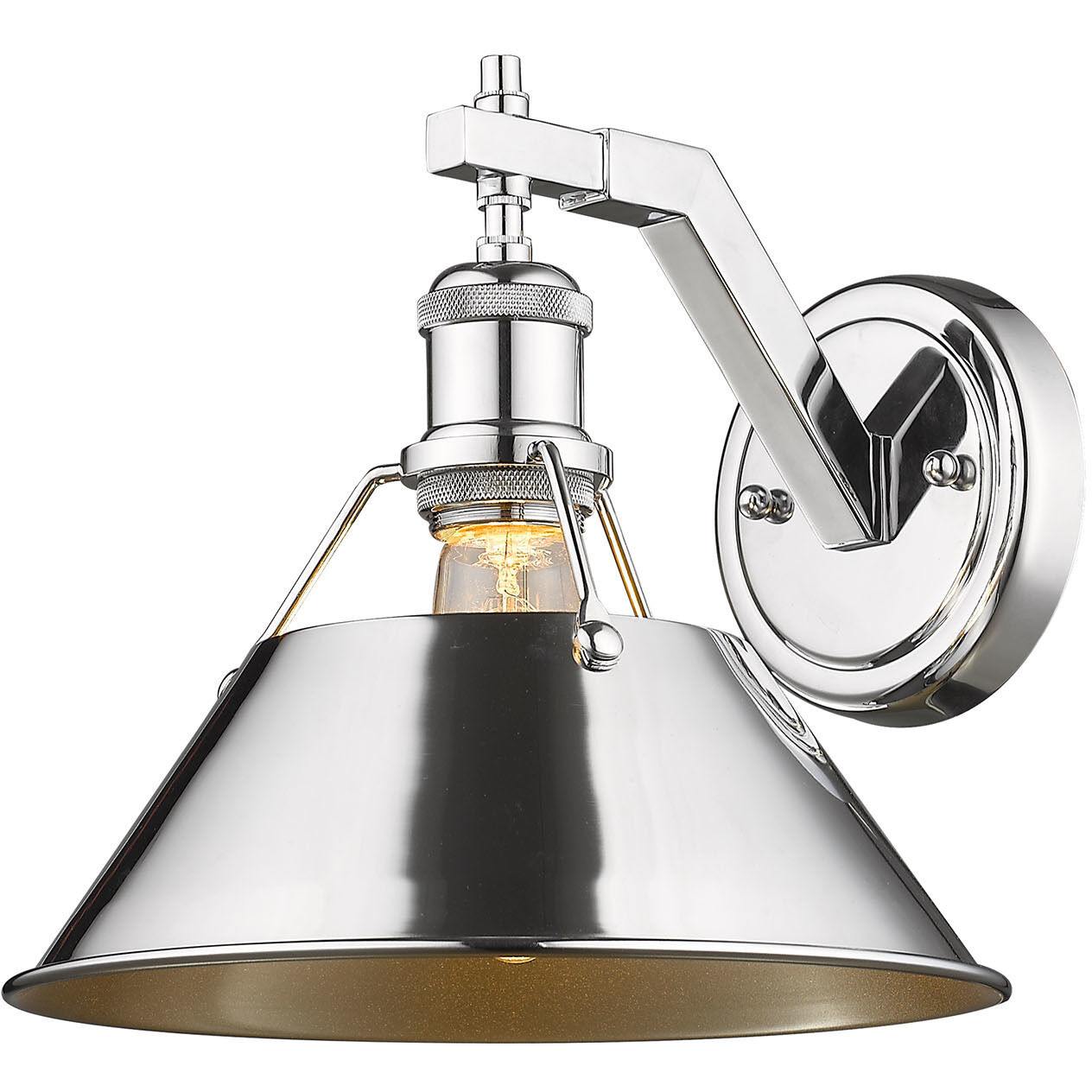 Yep Orwell 1 Light 10 inch Chrome Wall Sconce Wall Light, Damp