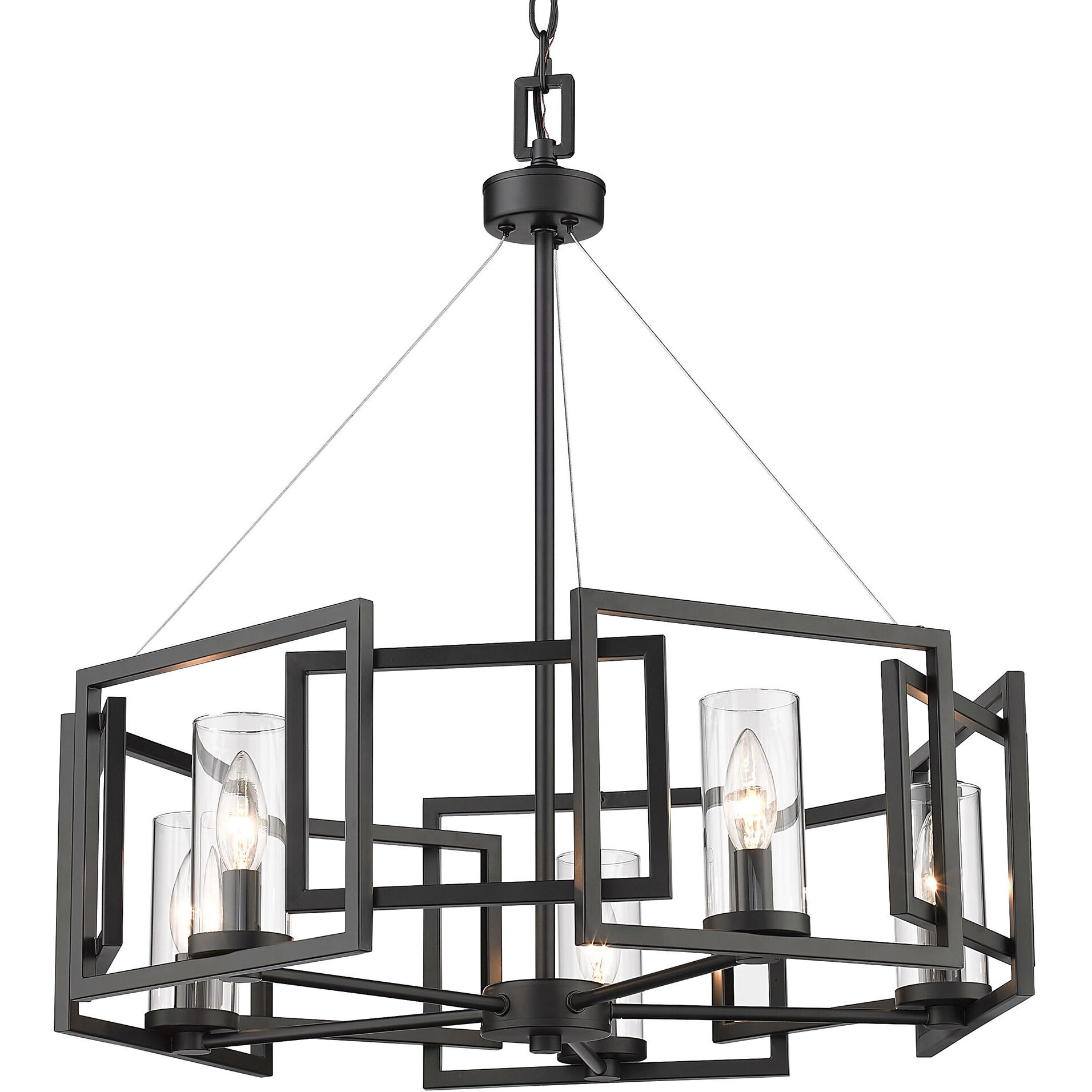 Marco 5 Light 24.5 inch Matte Black Chandelier Ceiling Light