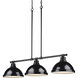 Duncan 3 Light 40 inch Matte Black Linear Pendant Ceiling Light
