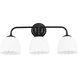 Dorinda 3 Light 24.5 inch Matte Black Vanity Light Wall Light