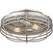 Seaport 2 Light 12 inch Pewter Flush Mount Ceiling Light, Damp