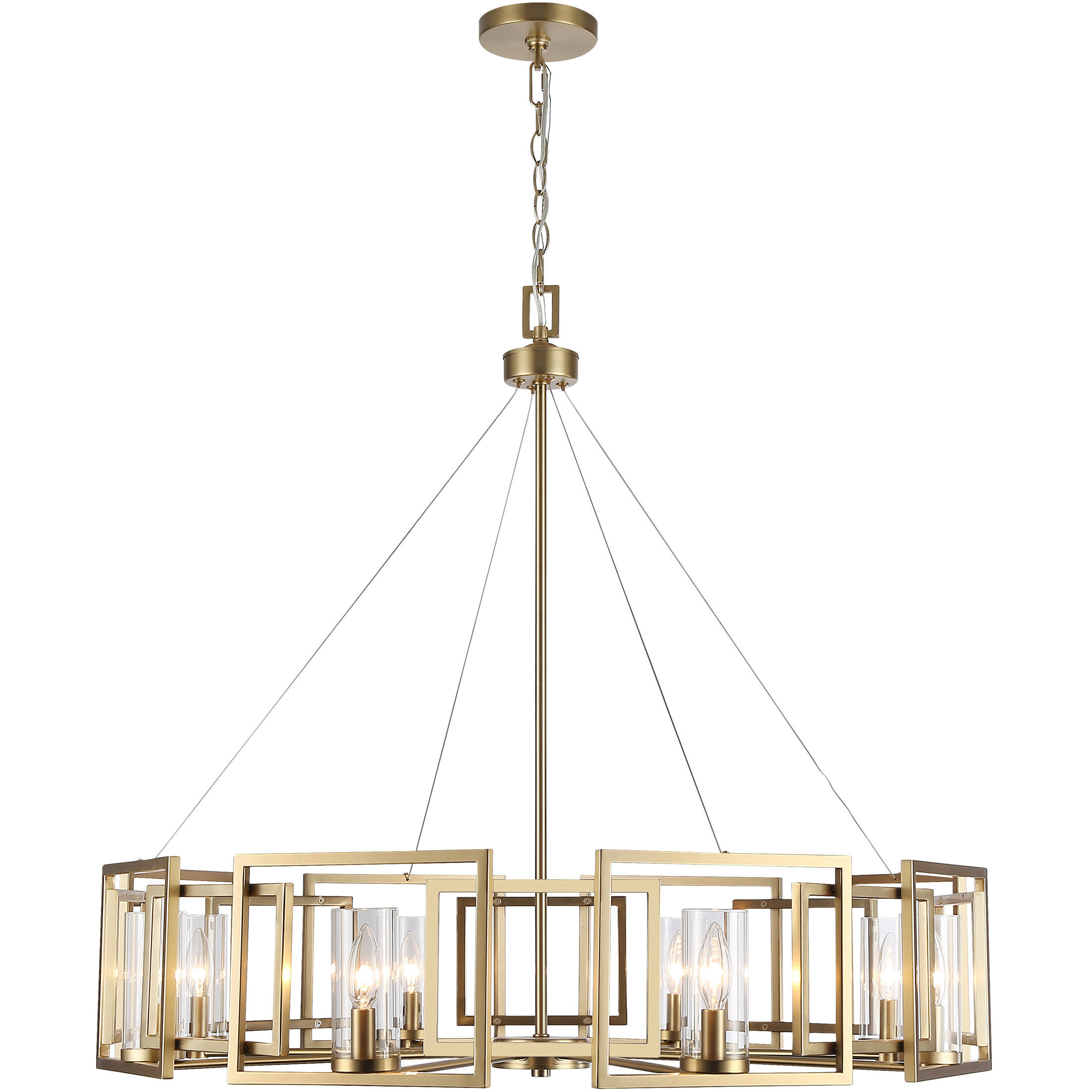 Marco 8 Light 35.38 inch Brushed Champagne Brass Chandelier Ceiling Light