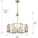 Marco 5 Light 24.5 inch White Gold Chandelier Ceiling Light