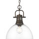 Yep Duncan 1 Light 14 inch Rubbed Bronze Pendant Ceiling Light in Clear Glass