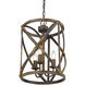 Alcott 3 Light 13 inch Antique Black Iron Pendant Ceiling Light, Caged
