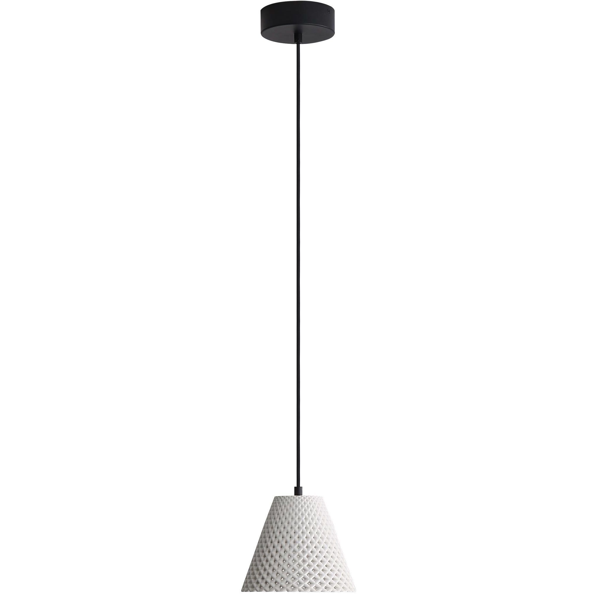 Clarus Pendant Ceiling Light in White Sandstone Cement