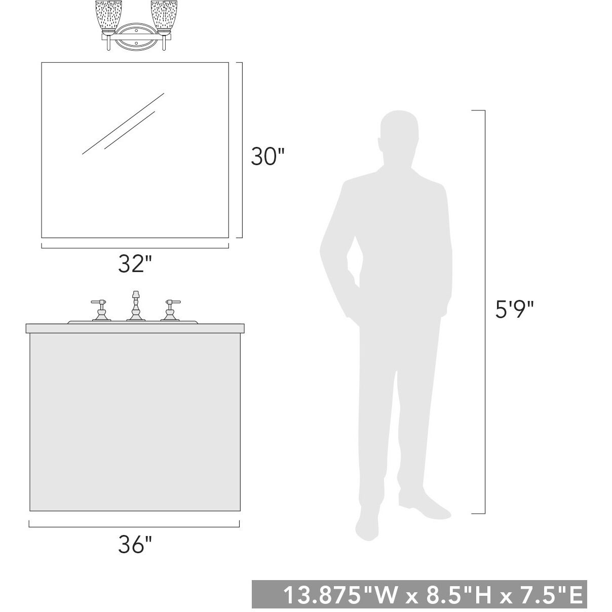 Parrish Vanity Wall Light in Matte Black