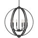 Colson 6 Light 26 inch Matte Black Chandelier Ceiling Light in No Shade