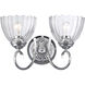 Audra 2 Light 16 inch Chrome Vanity Light Wall Light