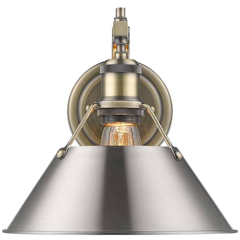 Yep Orwell 1 Light 10 inch Aged Brass Wall Sconce Wall Light in Pewter, Damp