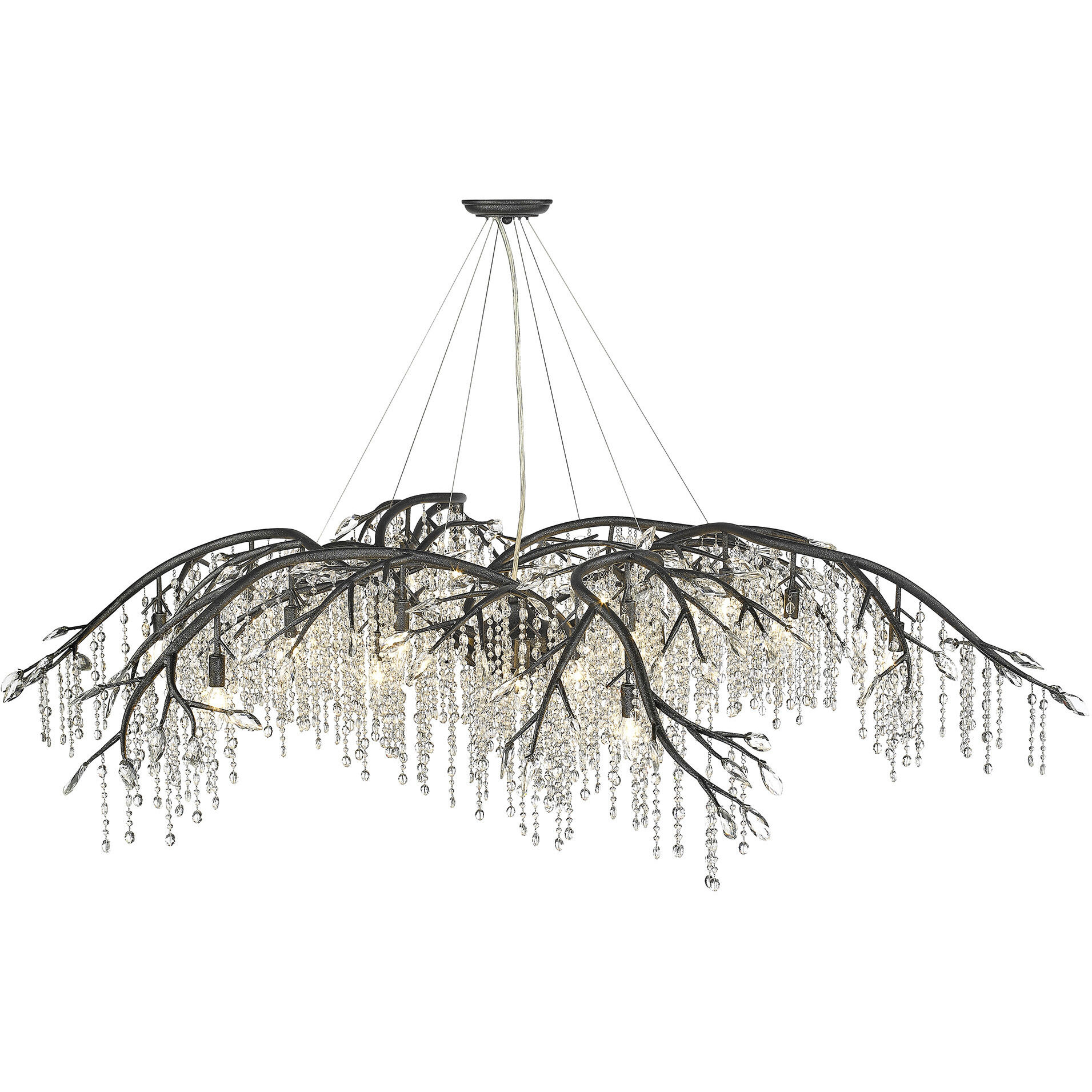 Autumn Twilight 80 inch 60.00 watt Black Iron Chandelier Ceiling Light, Large