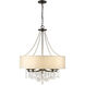 Echelon 5 Light 26 inch Matte Black Chandelier Ceiling Light in Bridal Veil