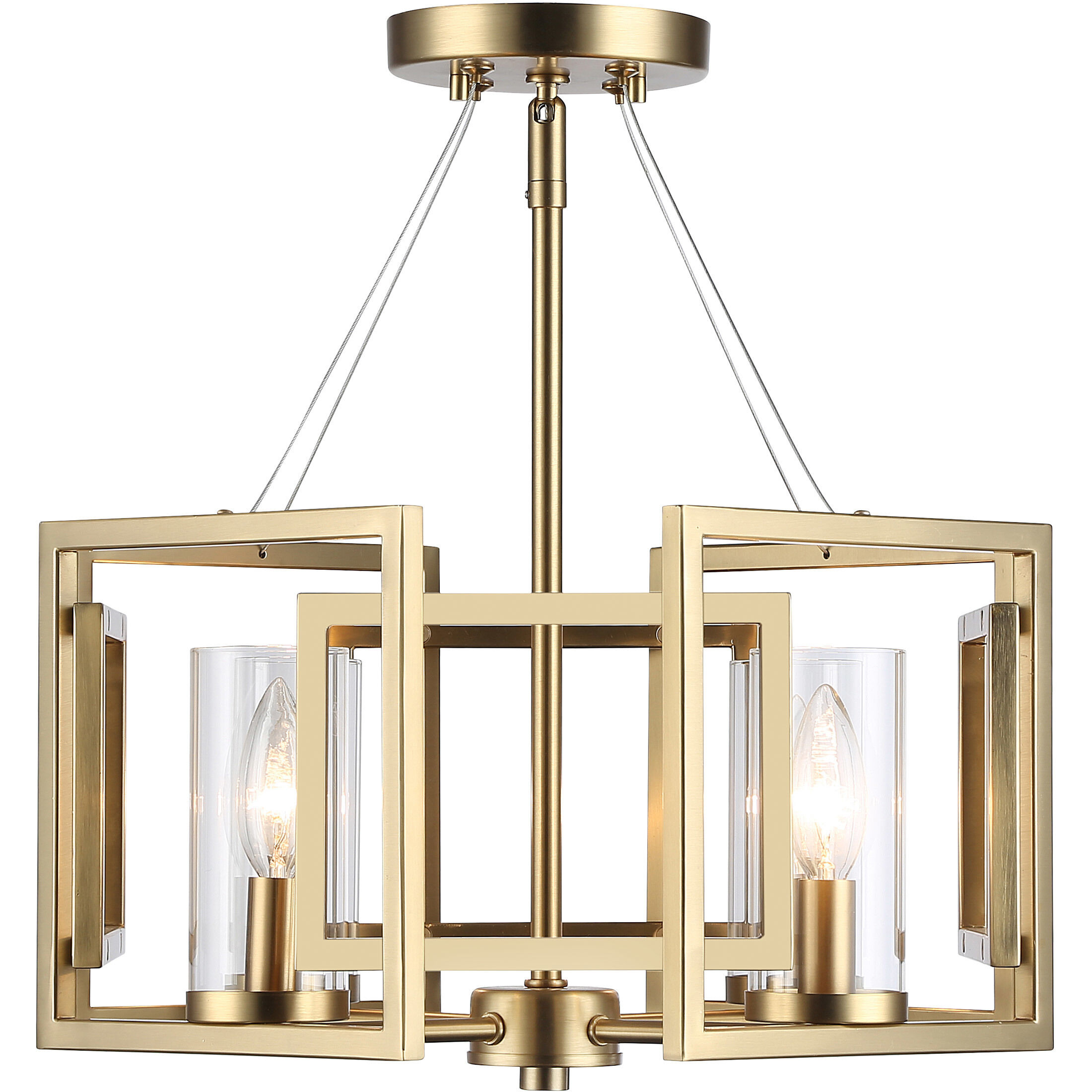 Marco 4 Light 16 inch Matte Black Semi-Flush Mount Ceiling Light