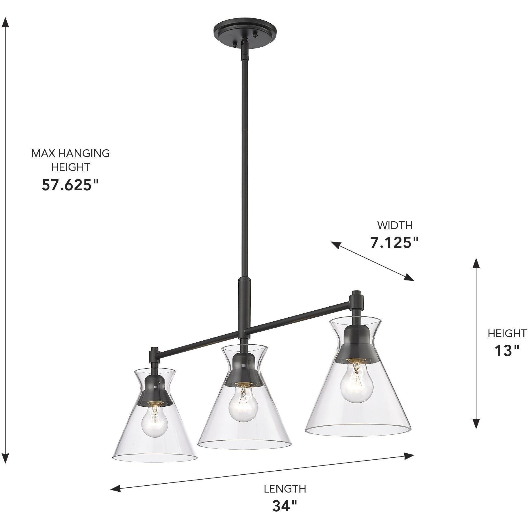 Malta Island Light Ceiling Light in Matte Black