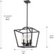 Mercer 3 Light 15 inch Matte Black Pendant Ceiling Light