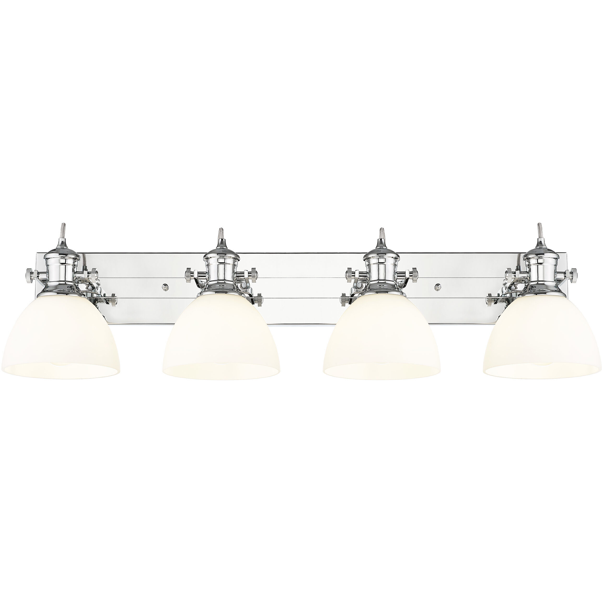 Yep Hines Vanity Wall Light in Chrome, Opal Glass
