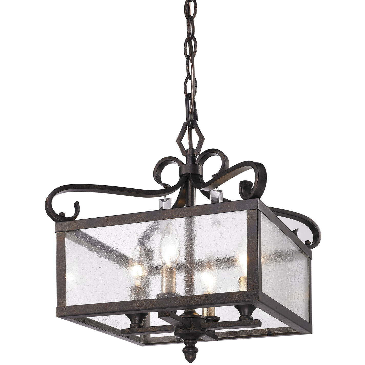 Valencia 4 Light 13.5 inch Fired Bronze Semi-Flush Mount Ceiling Light, Convertible
