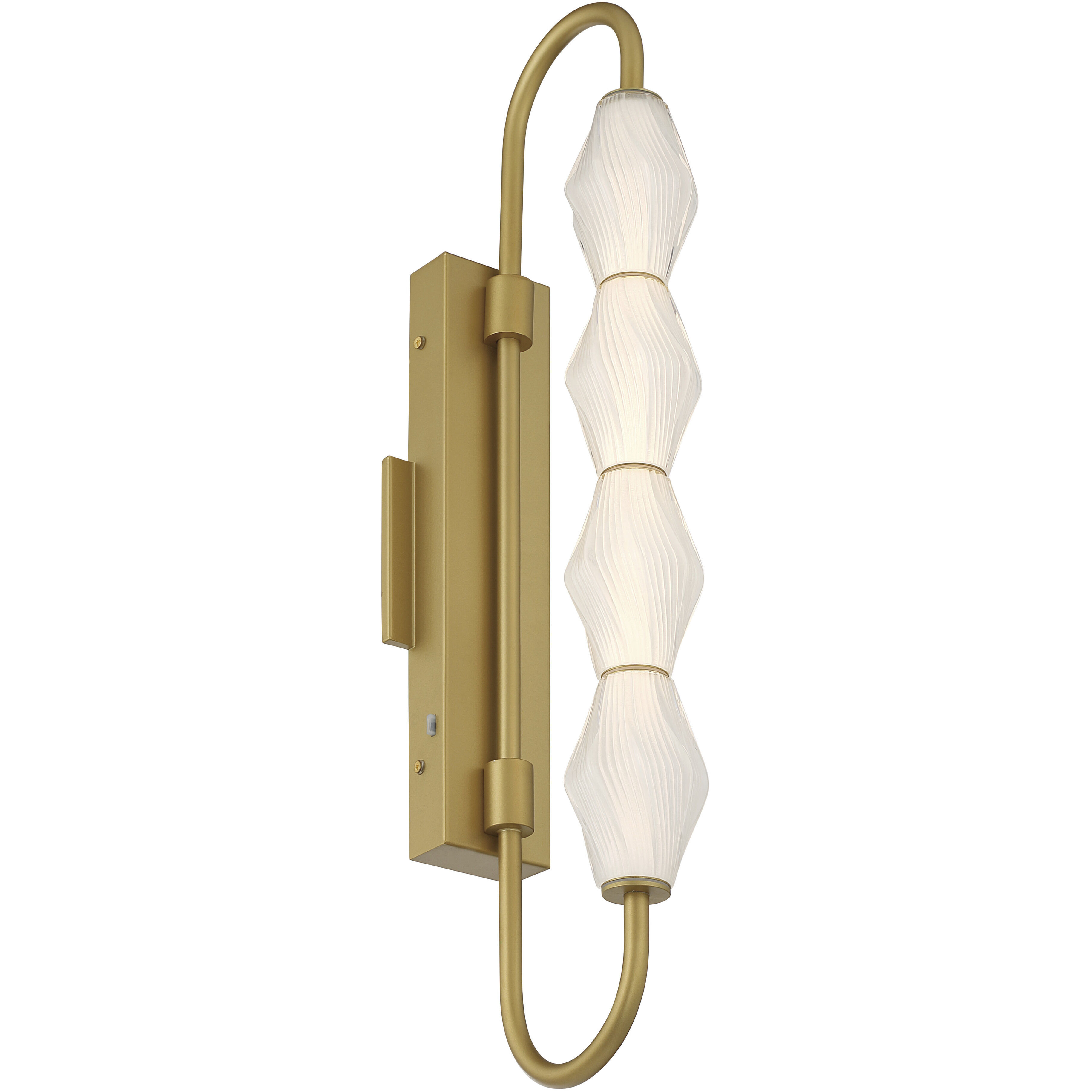 Geode 4 Light 27 inch Satin Brushed Gold Outdoor Wall Light