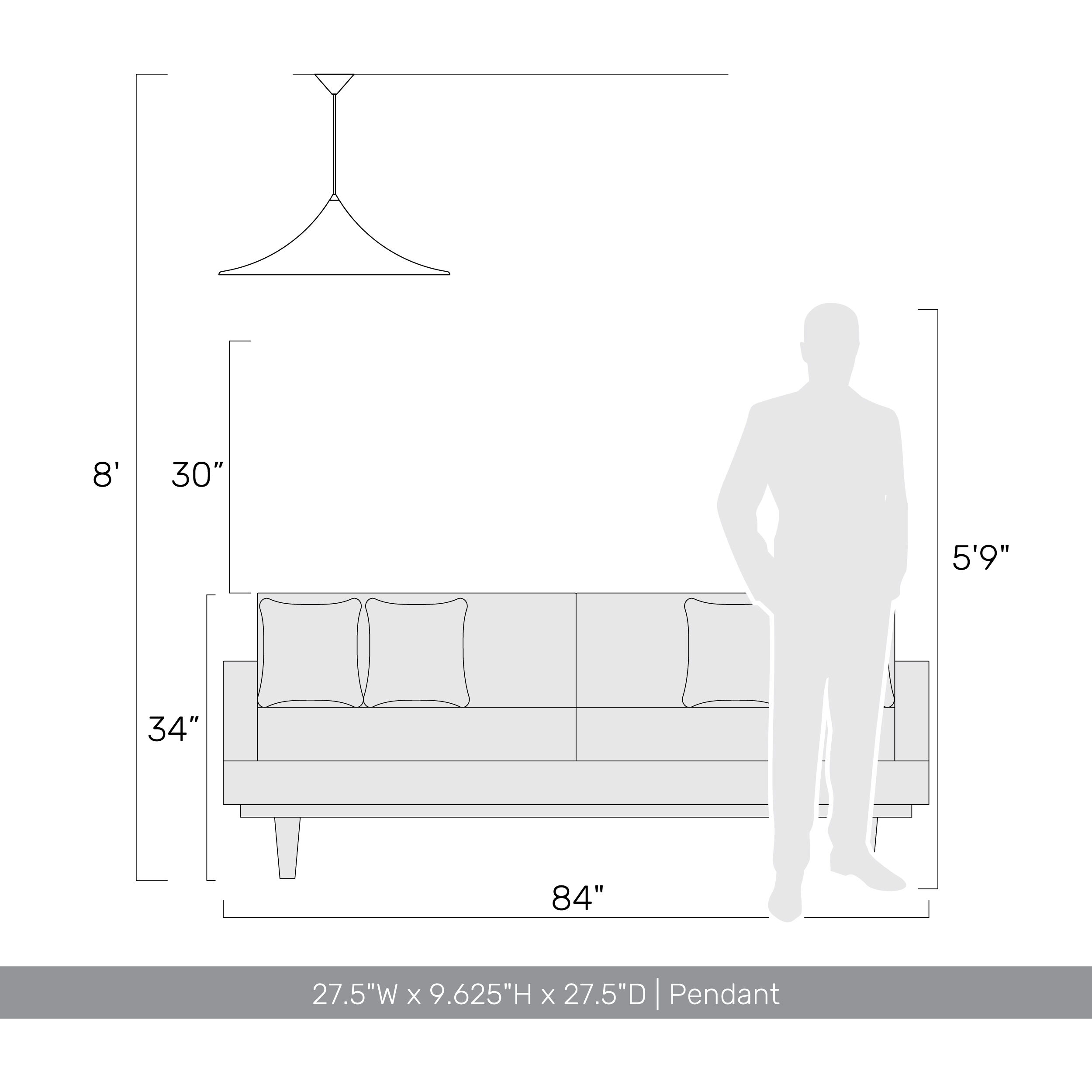 Vistara Pendant Ceiling Light in Sand Black