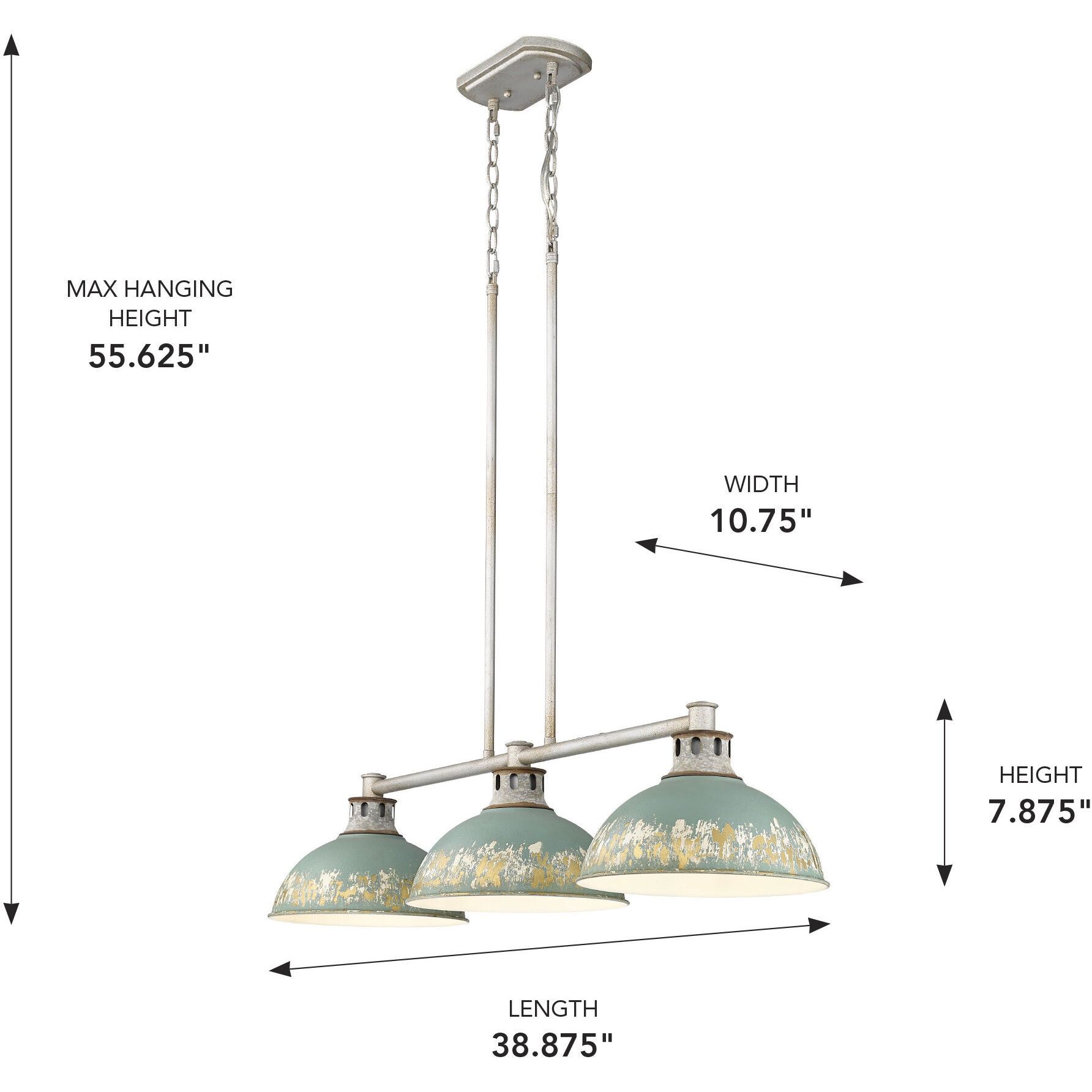 Kinsley Island Light Ceiling Light in Antique Teal