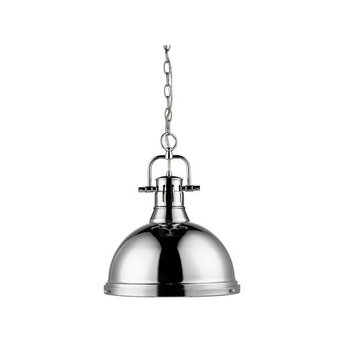 Duncan 1 Light 14 inch Chrome Pendant Ceiling Light, Large