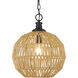 Florence Pendant Ceiling Light in Matte Black, Medium