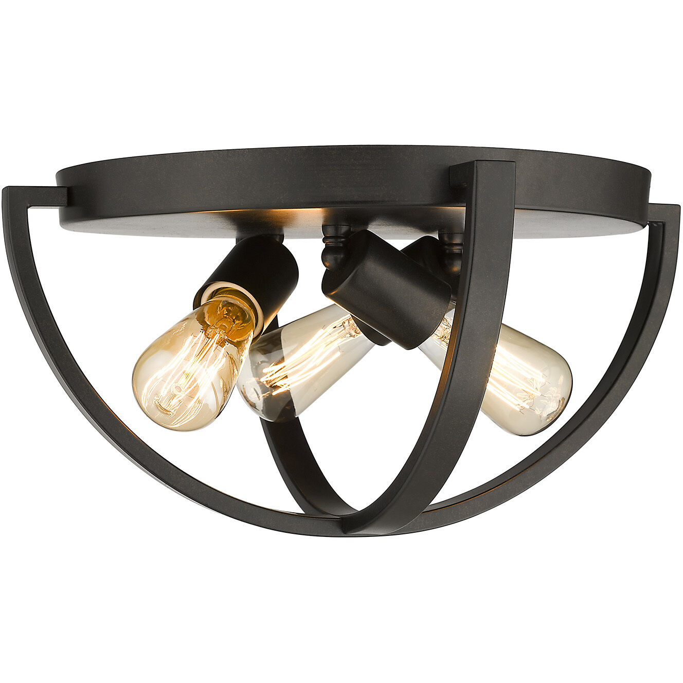 Colson 3 Light 14.25 inch Etruscan Bronze Flush Mount Ceiling Light in No Shade, Damp